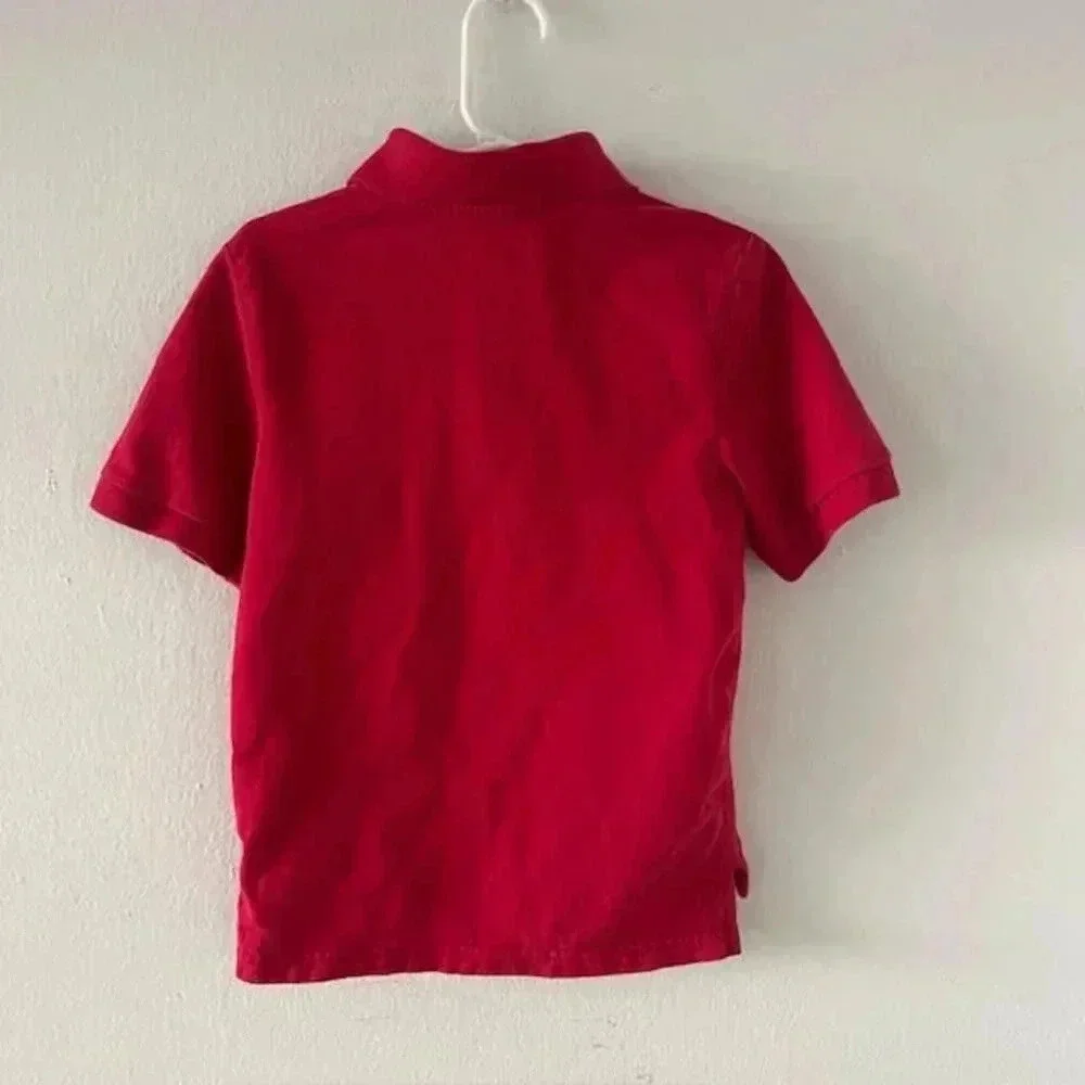 The Children's Place Boys' Short Sleeve Soft Jersey Knit Polo - Red - Size 5-6